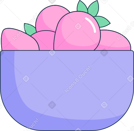 bowl with berries Illustration in PNG, SVG