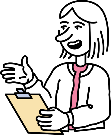 Woman holding up a clipboard and speaking PNG, SVG