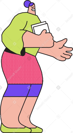 woman with documents Illustration in PNG, SVG