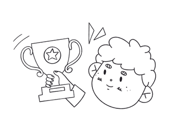 Smiling boy holding a victory cup PNG, SVG