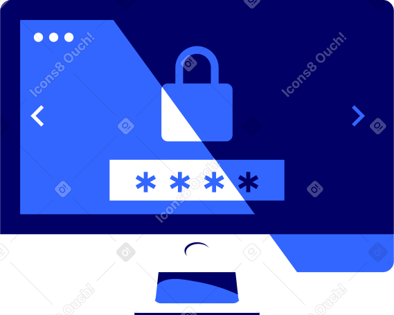 Монитор с паролем на экране в PNG, SVG