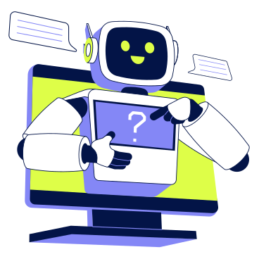 Chatbot assistant answering questions online PNG, SVG