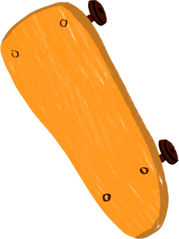 yellow skateboard PNG, SVG