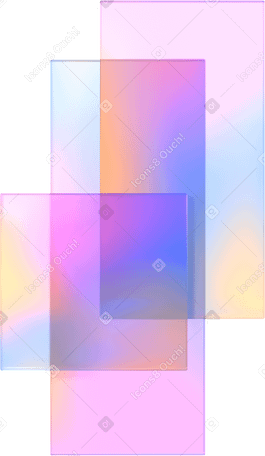 3D translucent cards composition PNG, SVG