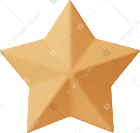 3D yellow star PNG, SVG
