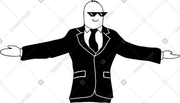 Doodle character with pixel glasses PNG, SVG