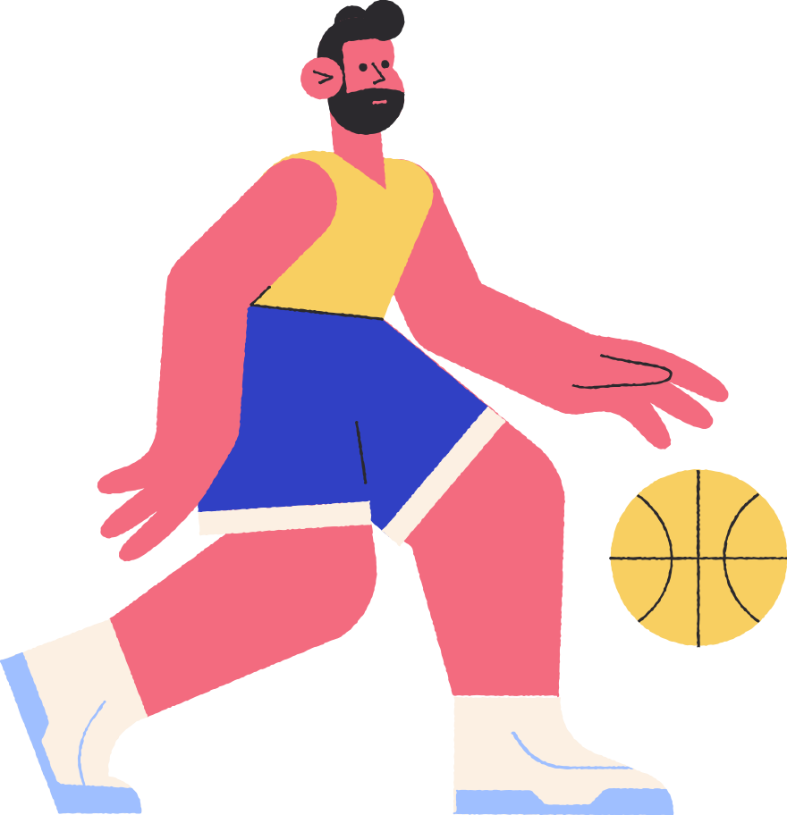 basketballer Illustration in PNG, SVG