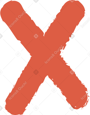 x sign PNG、SVG
