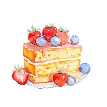 Piece of strawberry cake PNG、SVG