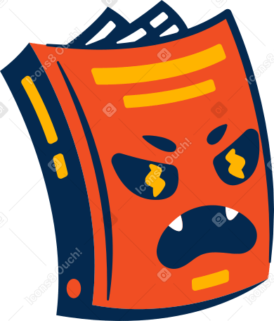 book angry Illustration in PNG, SVG
