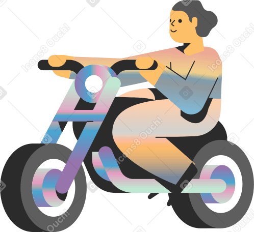 motorcycle girl Illustration in PNG, SVG