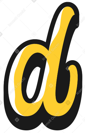 lowercase letter d Illustration in PNG, SVG
