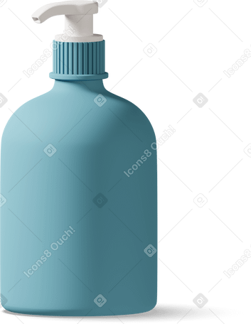 3D Blue soap dispenser Illustration in PNG, SVG