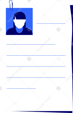 famale resume with photo Illustration in PNG, SVG