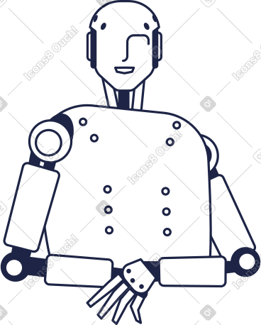 Android robot is sitting at table PNG, SVG