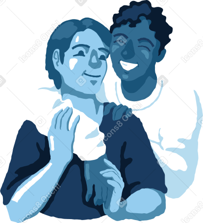 man and man hugging Illustration in PNG, SVG