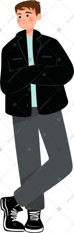 boy folded his arms across his chest PNG, SVG