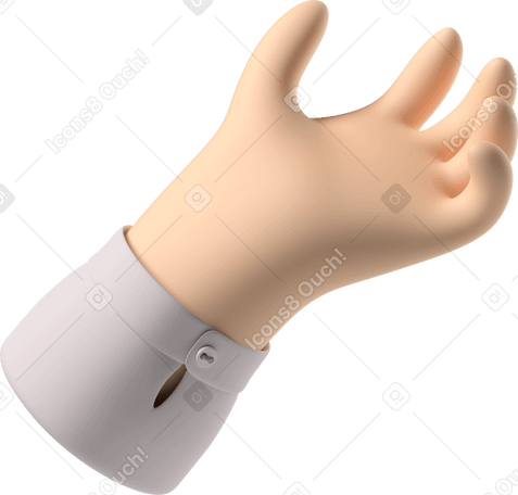 3D Pale skin hand giving PNG, SVG