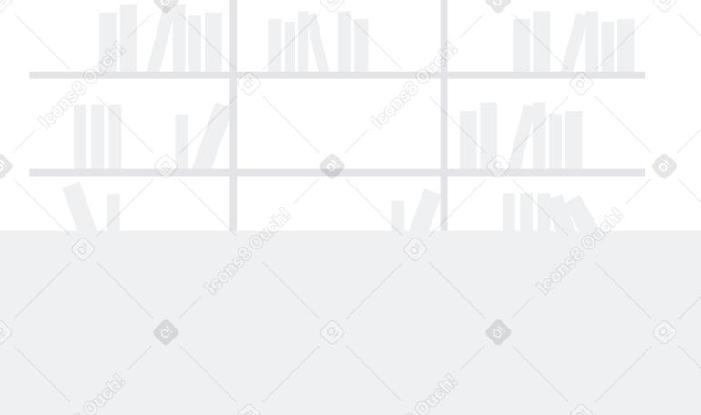 shelf with books for background Illustration in PNG, SVG