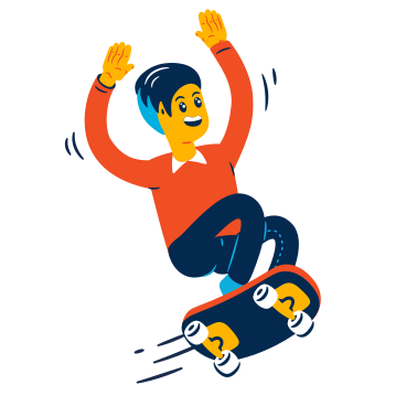 Man does a trick on a skateboard PNG, SVG