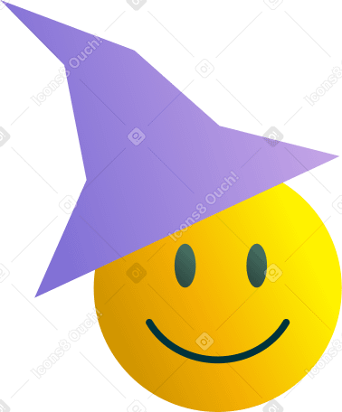 emoji with a magician's hat Illustration in PNG, SVG