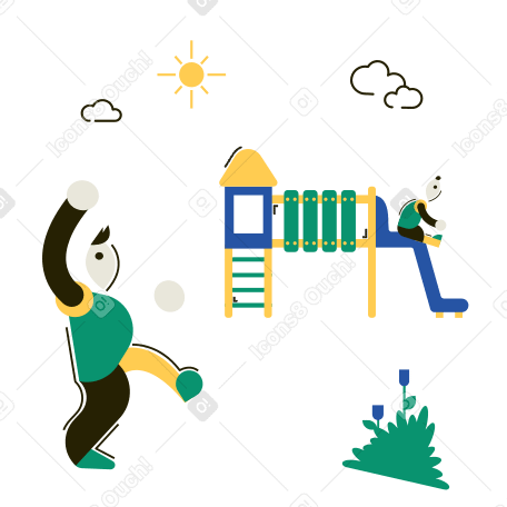 Children's playground Illustration in PNG, SVG