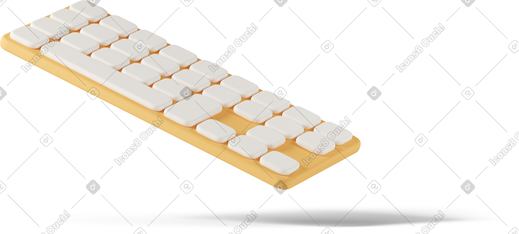 3D 橙色键盘浮动 PNG, SVG