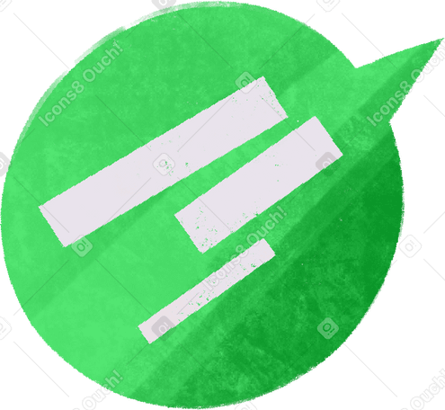 green bubble with text Illustration in PNG, SVG
