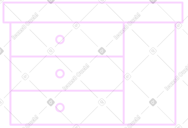 White table with drawers PNG, SVG