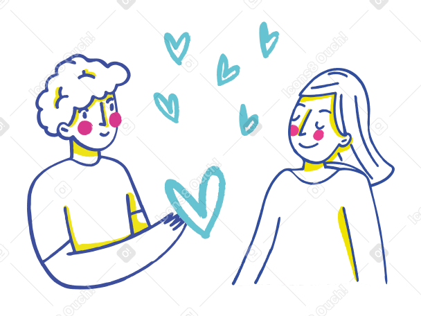 Couple in love  Illustration in PNG, SVG