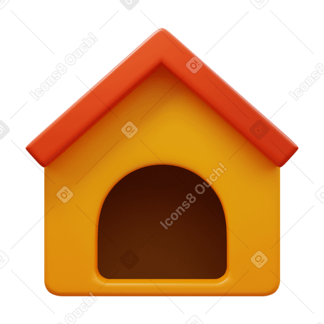 3D dog house Illustration in PNG, SVG