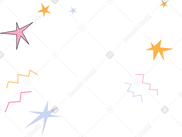 Background with stars and zigzags animated illustration in GIF, Lottie (JSON), AE