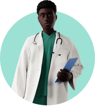 Doctor with clipboard in hand в PNG, SVG