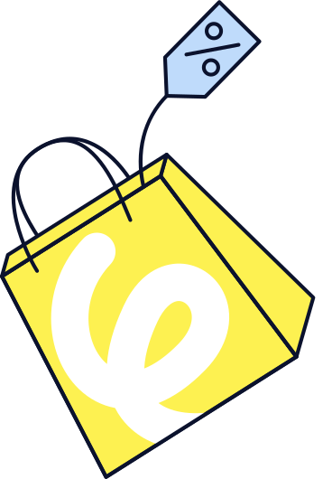Sacola de compras com etiqueta de venda PNG, SVG