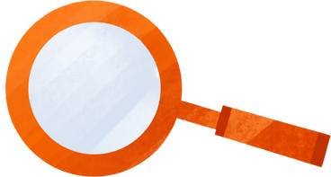 orange magnifier PNG, SVG