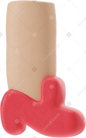 3D Right foot in red shoe Illustration in PNG, SVG