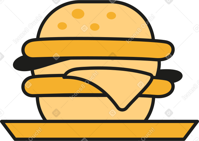 burger Illustration in PNG, SVG