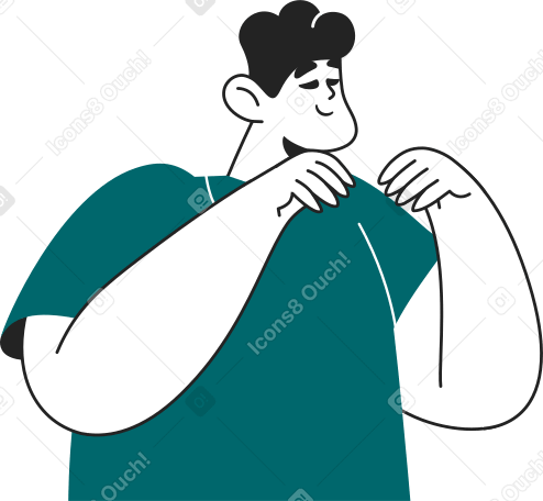 half of a man holding something in his hands Illustration in PNG, SVG