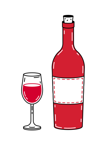 Bottle of wine with glass PNG, SVG