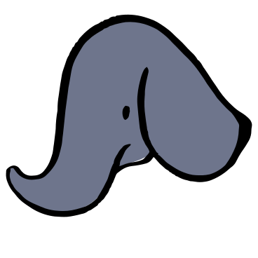 side view of elephant head PNG, SVG