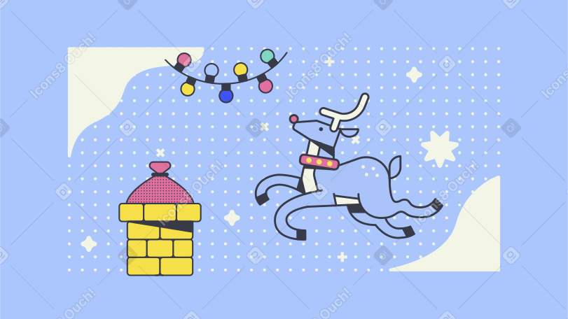 Christmas Deer Illustration in PNG, SVG