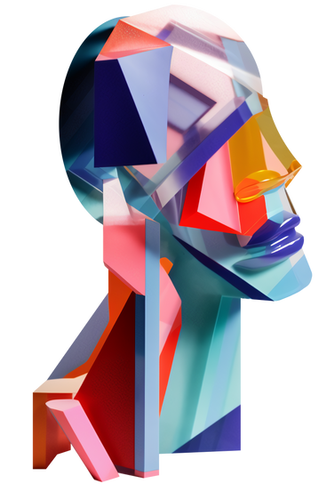 abstract glass head silhouette sculpture PNG, SVG