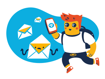 Man sending email messages from his phone PNG, SVG