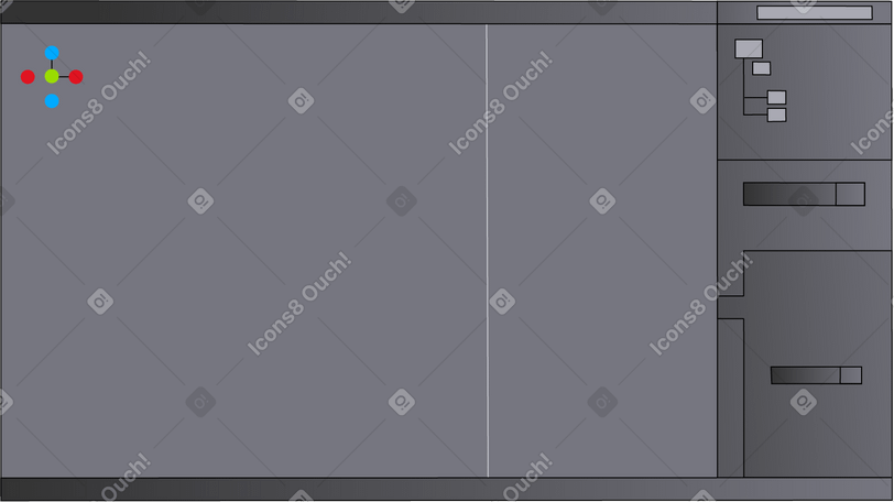 Interfaz del software de modelado tridimensional PNG, SVG