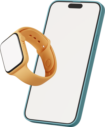 smart watch with smartphone turned left PNG, SVG