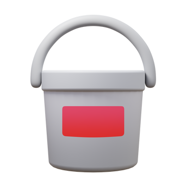 Paint bucket with label PNG, SVG