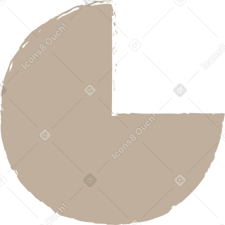 light grey pie chart Illustration in PNG, SVG
