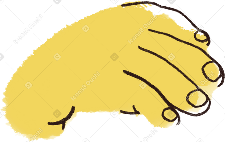 hand yellow PNG, SVG
