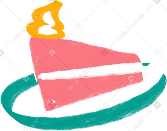 cake on a plate Illustration in PNG, SVG