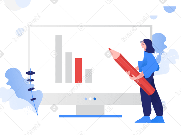 Business Growth Chart Illustration in PNG, SVG